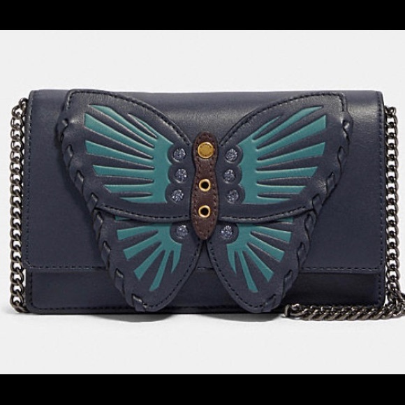 Coach Handbags - Coach Flap Belt Bag With Butterfly Applique
